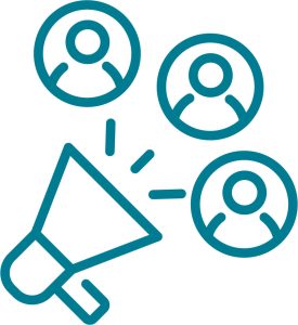 PR and link icons illustrating analyst and media amplification